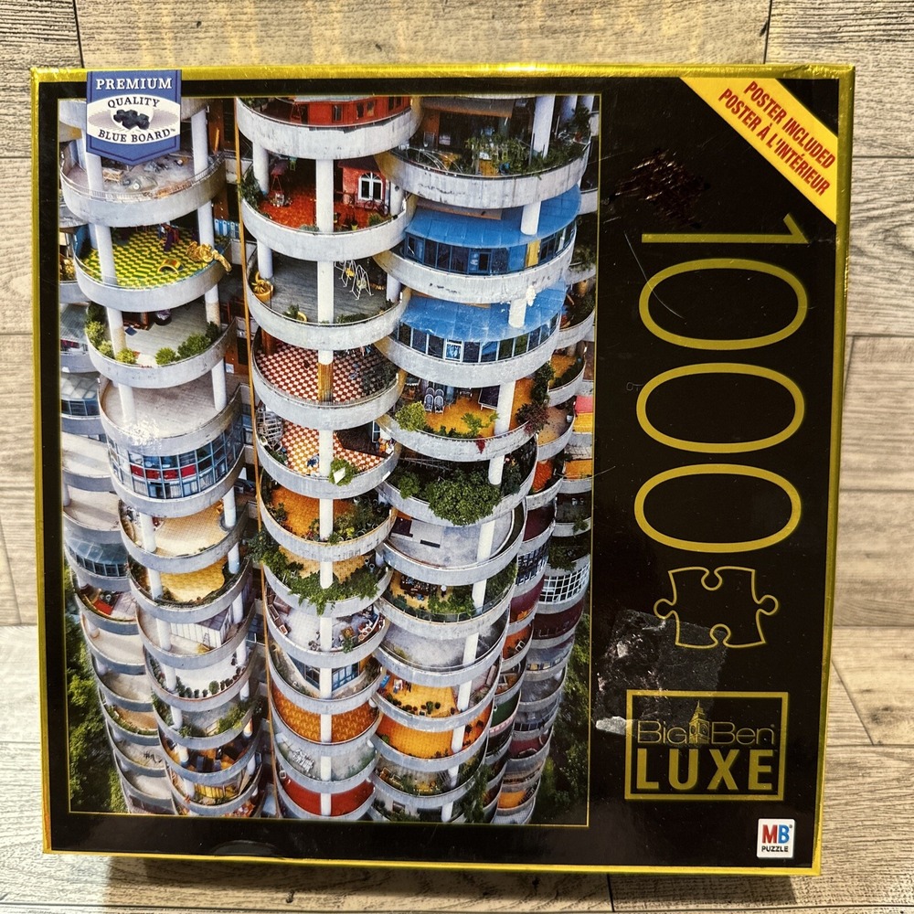 MB Big Ben Luxe 1000 PC Puzzle 20x27" Apartment Building Factory Sealed‎ Bag